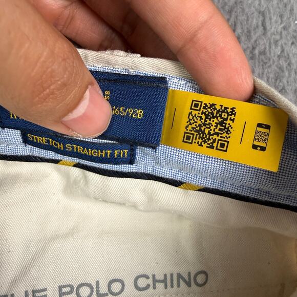 Polo Ralph Lauren Stretch Straight Fit Chino Pants Mens 36x30 Beige Cotton Twill - Picture 7 of 12